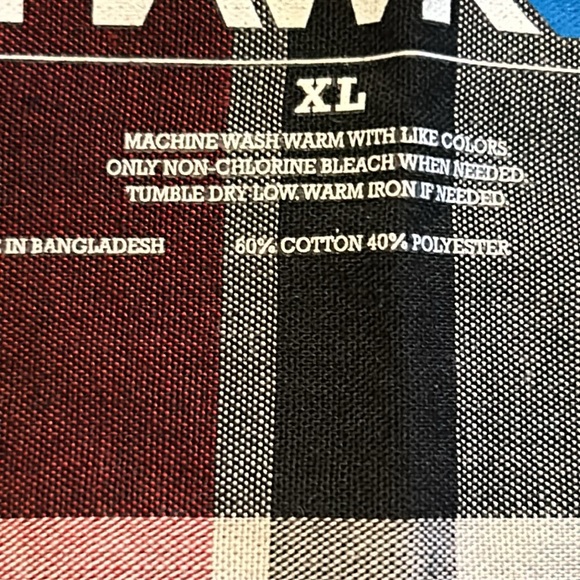 Tony HAWK Boys Shirt plaid button down Long sleeves red Black white size XL - Picture 10 of 10